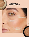 Milani Bronzer Powder - Baked Bronzer Made in Italy, Bronzing Shimmer Highlighter Makeup for Contour -Soleil