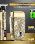 RESUXI Hair Clippers for Men & Electric Razor Shavers Set,Cordless Hair/Beard Trimmers Grooming Kit,Hair Liners Clippers for Hair Cutting Barbers Supplies,LCD Display 2 Foil Head