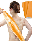 Exfoliating Washcloth & Body Scrubber for Shower (3 Pack) | ARCH&M Japanese Beauty Cloth for Deep Cleansing & Back Exfoliation (Orange x 3)