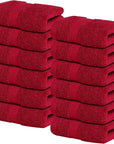 Infinitee Xclusives Luxury Wash Cloths for Showering [13x13] – 100% Cotton Washcloths [Pack of 12], Soft and Absorbent Face Towels for Bathroom Wash Clothes, Gym, and Spa (Burgundy)