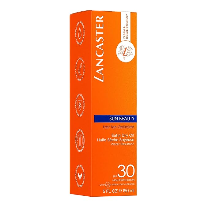 Lancaster Sun Beauty Satin Sheen Oil Fast Tan Optimizer SPF 30, Suncare & Bronzers Body, 5 Fl Oz