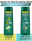 Garnier Hair Care Fructis Deep Clean Grow Strong Cooling Shampoo for Men for Invigorated Hair, 22 Fl Oz