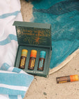 Jumbo Lip Balm Gift Set (3-Pack, Retro Surf) | Poppy & Pout All Natural Lip Balms & Moisturizers | Hydrates with Beeswax, Vitamin E, Organic Coconut Oil | Cruelty-Free | Recyclable Cardboard Tube