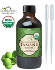 US Organic Tamanu Oil, USDA Certified Organic, 100% Pure Virgin Cold Pressed Unrefined, Dark Green Color, Sourced from Southeast Asia_Improved Cap_4oz (115 ml)
