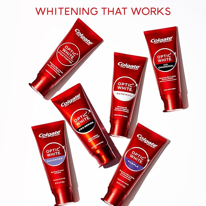 Colgate Optic White Pro Series Whitening Toothpaste with 5% Hydrogen Peroxide, Stain Prevention, 3 Oz Tube
