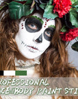 Black & Green & White Face Body Paint Stick, White Foundation Makeup, Football Baseball Eye Black Stick, Professional Halloween Face Makeup Kit for Zombie Clown Vampire Skeleton Witch Joker