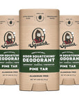 Dr. Squatch Natural Deodorant for Men - Odor-Squatching Aluminum Free - Pine Tar (2.65 oz, 3-Pack)
