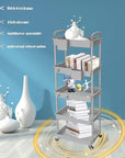 5 Tier Rolling Utility Cart with Handle,REBECAT Utility Cart Made of Multifunctional Storage Organizer Tool for Kitchen,Bathroom,Living Room,Office(Gray)