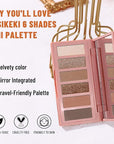 6 Colors Mini Naked Eyeshadow Makeup Palette Caramel & Bronzed Neutral Tone Eye Shadow Matte & Shimmer Nude Make Up Pallet with Mirror Blendable Highly Pigmented Travel Size Gift Kit 05