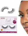 KISS Lash Couture LuXtensions Collection False Eyelashes, Flat Lash Technology, Super Slim Lash Band, Real Lash Extension Fibers, Reusable, Contact Lens Friendly Strip Lashes, Style 'Cashmere', 1 Pair