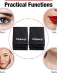 Chumia 100 Pcs Makeup Remover Cloths 13 x 13 Inch Makeup Towel Face Washcloths with Embroidery Black Reusable Washcloths Soft Cleansing Face Towel for Women