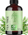 Pure Tea Tree Oil for Hair Skin and Nails - 100% Pure Undiluted Tea Tree Essential Oil with Dropper for Topical Uses Aromatherapy Diffusing and Home and Beauty DIYs - Vegan and Cruelty Free (1 Fl Oz)