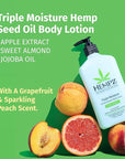 HEMPZ Triple Moisture Body Moisturizer, 17 Oz – Hydrating Lotion Rich with Minerals, Vitamin C, & Hempseed Oil to Nourish & Repair Extremely Dry or Sensitive Skin for Body