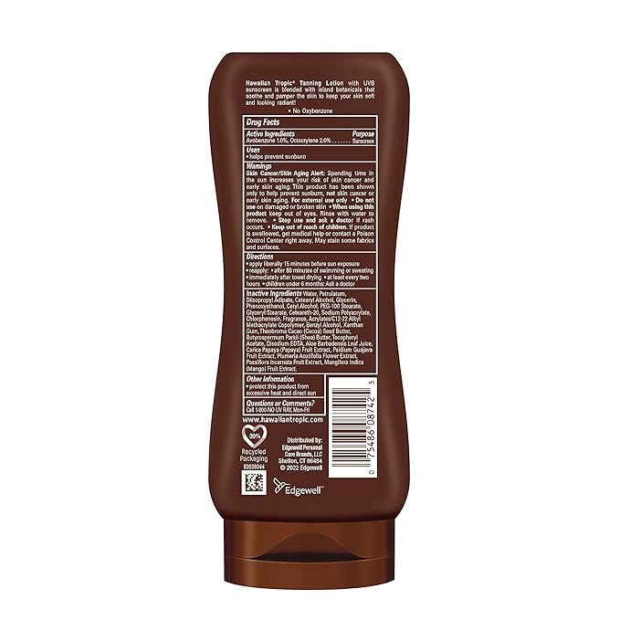 Hawaiian Tropic Sunscreen Protective Dark Tannning Sun Care Sunscreen Lotion, Cocoa Butter - SPF 4, 8 Ounce