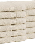 Arkwright Bath Washcloths 12 Pack - Super Soft 100% Cotton, 600 GSM Quick Dry & Absorbent, Luxury Face & Body Wash Cloth Towels for Hotels, Spa, and Vacation Rentals, Alabaster Ivory