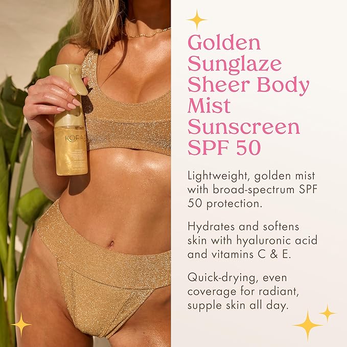 Kopari Sun Shield Soft Glow Daily Face SPF 30 & Golden Sunglaze Sheer Body Mist Sunscreen SPF 50