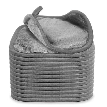 Makeup Remover Cloth 12 Pack, Ultra Soft and Reusable Microfiber Makeup Remover Towels for All Skin Types, Perfect Face Towels for Women, 6 Inch X 6 Inch, Grey