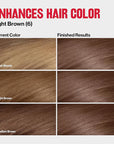 Revlon ColorSilk Tone + Gloss + Care Demi Permanent Hair Color, Dye Kit with Leave-In Scalp and Haircare Serum, 2x Shinier, 4x Stronger, 6 Light Brown, 4.5 fl oz