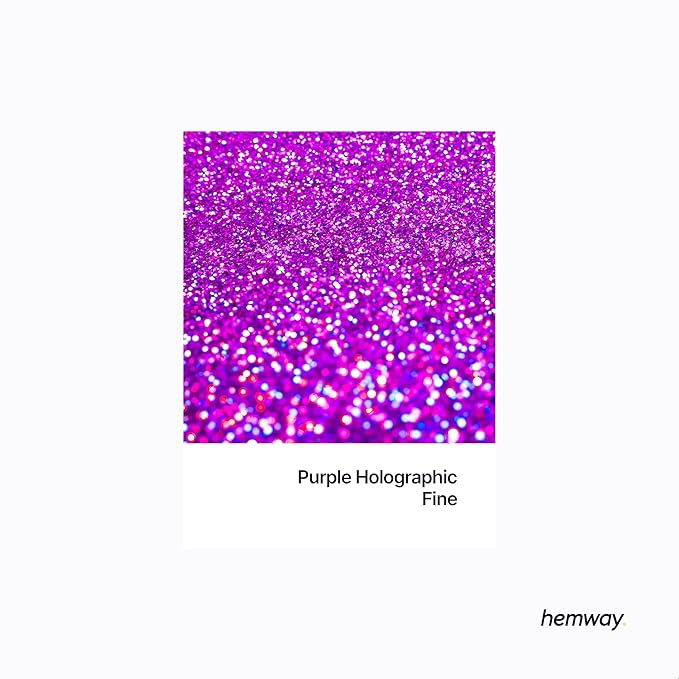 Hemway Eco Friendly Biodegradable Glitter 100g / 3.5oz Bio Cosmetic Safe Sparkle Vegan For Face, Eyeshadow, Body, Hair, Nail And Festival Makeup, Craft - Fine (1/64" 0.015" 0.4mm) - Purple Holographic