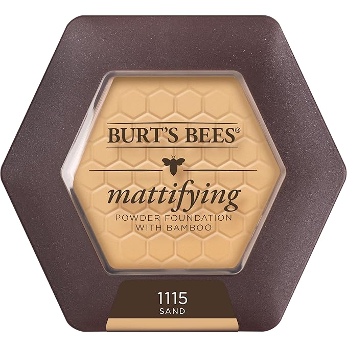 Burt's Bees 100% Natural Origin Mattifying Powder Foundation, Sand, 0.3 Ounce, Packaging May Vary