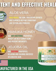 Manuka Honey Eczema Cream Moisturizing Lotion Treatment for Psoriasis Relief - Itchy, Dry Skin Rash Ointment - Soothing Moisturizer for Baby, Kids, Adults - High Strength Body & Face Cream 2oz