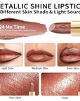 Oulac Glitter Lipstick for Women with Metallic 3D Shine Lightweight Hydrating Formula, High Impact Lip Color, Vegan Beauty, Sheer Coverage Lip Makeup, Christmas Gifts for Women, Me Time(24)