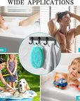 2 Pack Silicone Body Scrubber for Shower, Soft & Gentle Loofah Alternative for Sensitive Skin, Quick-Drying & Hygienic Body Wash Scrubber Brush for Women, Men & Kids (Blue & Green)