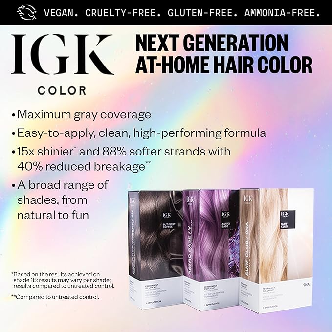 IGK Permanent Hair Dye Color Kit | 5GA1-800 Espresso - Golden Ash Brown | 100% Gray Color Coverage + Strengthen + Shine | Ammonia Free