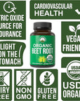 USDA Organic Beet Root Vegan Capsules. Beets Juice Powder Super Food Pills 1200 mg. Nitric Oxide Energy Boosting Beetroot Extract Capsules. Polyphenol Support Supplement for Women and Men