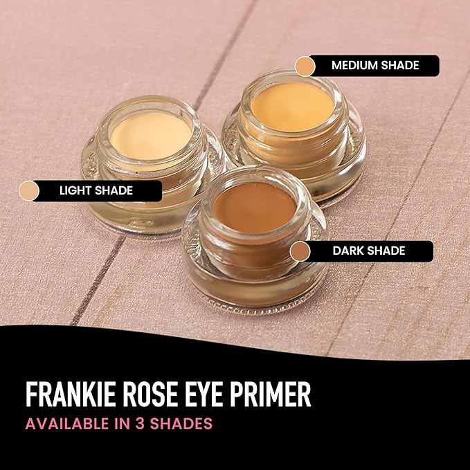 Frankie Rose Weightless Cream Eyeshadow Primer | Long-Lasting Eyelid Primer & Eyeshadow Base, Non-Greasy Formula Eye Primer - Tinted Eyeshadow Primer For All Skin Tones, Medium