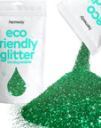 Hemway Eco Friendly Biodegradable Glitter 100g / 3.5oz Bio Cosmetic Safe Sparkle Vegan for Face, Eyeshadow, Body, Hair, Nail and Festival Makeup, Craft - Fine (1/64" 0.015" 0.4mm) - Emerald Green
