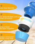 Solar Buddies Sunscreen Applicator - Single Full Blue - Refillable Roll on Sponge Sunscreen, Suncream & Lotion Applicator For Kids, Adults & Families - Holds 3.4fl oz, Perfect Size for Travel