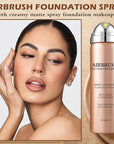 Airbrush Foundation Spray,Buildable Coverage Airbrush Makeup,Silk Flawless Foundation for Older Women,Teenagers,Middle-aged,Waterproof base de maquillaje (02 Beige)