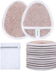 SINLAND Reusable Makeup Remover Pads For Face,Eye,Lips Microfiber Gentle Facial Cleansing Cloths for All Skin Types Friendly for Makeup Remover With Laundry Bag 5.1inchx3.93inch Pack of 12
