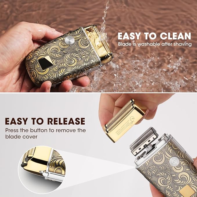 Suttik Foil Shavers for Men Electric Razor, Clippers and Trimmer for Men with LED Display, Waterproof