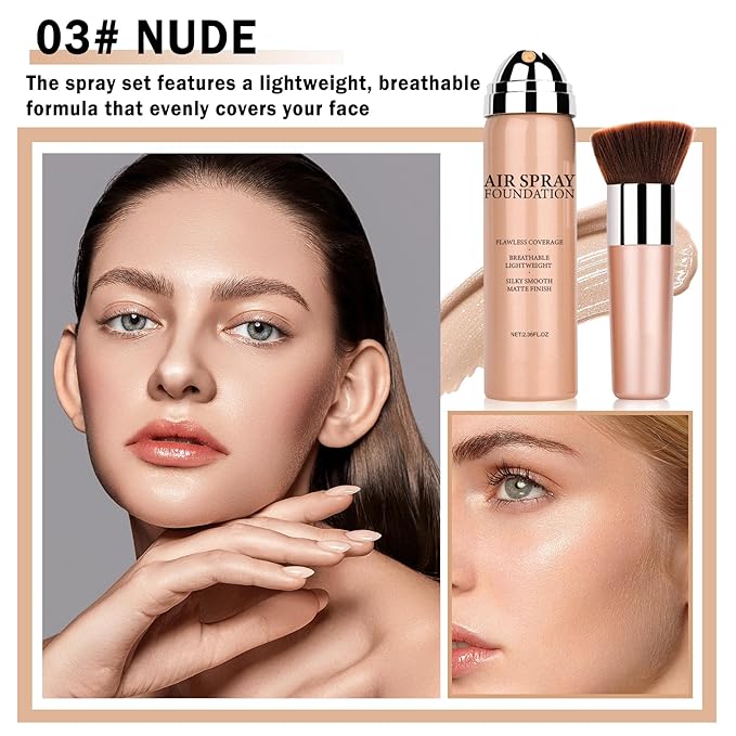 NVLEPTAP Airbrush Foundation Makeup Spray Silky Lightweight Full