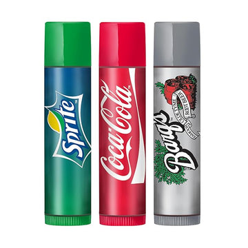Lip Smacker Coca Cola Collection - Moisturizing, Soothing Trio Sprite, Coke, & Barq's Root Beer