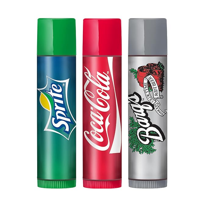 Lip Smacker Coca Cola Collection - Moisturizing, Soothing Trio Sprite, Coke, & Barq's Root Beer