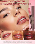 Hydrating Shimmer Lipstick,Moisturizing Jelly Lip Gloss,Shine Rose Red Lipstick Pen, Long Lasting Waterproof Tint Lip Balm Plumping Lip Stain Pen,Women's Day Makeup Gift for Women-05#