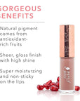 100% PURE Lip Gloss (Fruit Pigmented), Pink Caramel, High Shine, Moisturizing, Natural Lip Gloss, Sheer Finish, Tinted Lip Gloss w/Cocoa Butter, Vitamin E (Nude Rosy Brown Color) - 0.14 Fl Oz