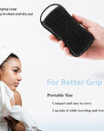 2 PC Silicone Body Scrubber, 2 in 1 Exfoliating Shower Bath Scrubber, Soft Silicone Loofah for Sensitive Skin, Shower Hair Scalp Massager, Easy to Clean, Lather Well (Blue&Black)