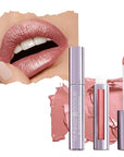 Runway Rogue Silk Glam Liquid Lipstick, Long Wear Frosted Blush Rosy-Pink Lipstick, ‘Jet Set’