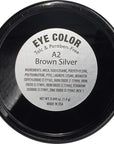 Brown Silver Shimmering Metallic Chocolate Brown Dark Bronze Pressed Powder Single Vegan Eyeshadow; Talc, Paraben & Cruelty Free