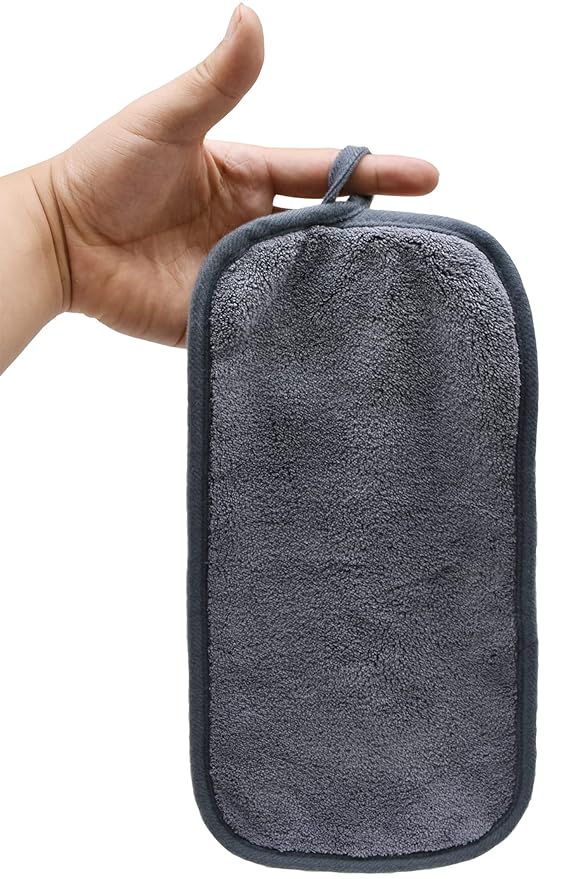 Makeup Remover Cloths for Face, Eye, Lips - Reusable Makeup Remover Pads Soft Microfiber Facial Cleansing Cloths 6 x 12 inch 12 Pack (Gray)