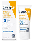 CeraVe 100% Mineral Sunscreen SPF 30 | Face sunscreen With Zinc Oxide & Titanium Dioxide | Hyaluronic Acid + Niacinamide + Ceramides | Oil Free Sunscreen For Face | Travel Size Sunscreen 2.5 oz