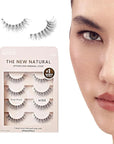 KISS The New Natural, False Eyelashes, 'Pearl Earring', 12 mm, Includes 4 Pairs Of Lashes, Contact Lens Friendly, Easy to Apply, Reusable Strip Lashes