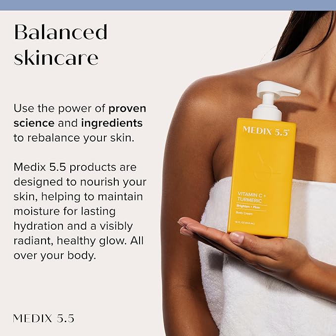 Medix 5.5 Vitamin C Cream Brightening Body Lotion & Face Moisturizer | Anti Aging Vitamin C Lotion For Women & Men Helps Soften The Look Of Dark Spots, Wrinkles, & Uneven Looking Skin Tone, 2-Pack
