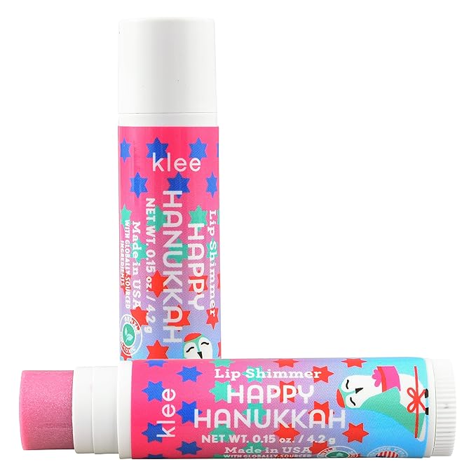 Luna Star Klee 6-Piece Hanukkah Lip Shimmer Bundle. Perfect for Kids and Tweens. Gentle and Non-Toxic. Made in USA.