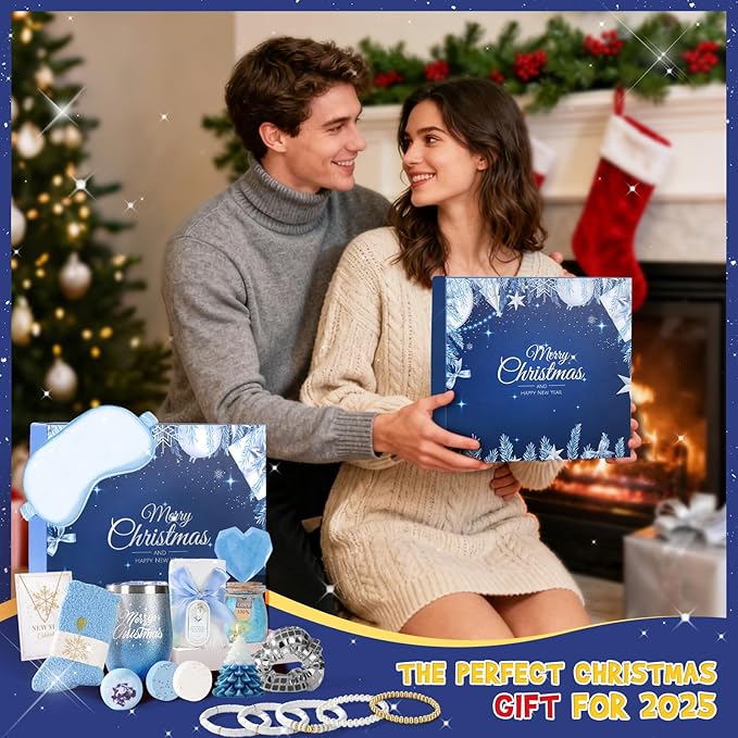 Advent Calendar 2025 Women-12 Days of Christmas Advent Calendars for Adult Women and Teen Girls, Luxury Spa Self Care Christmas Gifts Basket Countdown Calendar for Mom Wife Girlfriend Blue