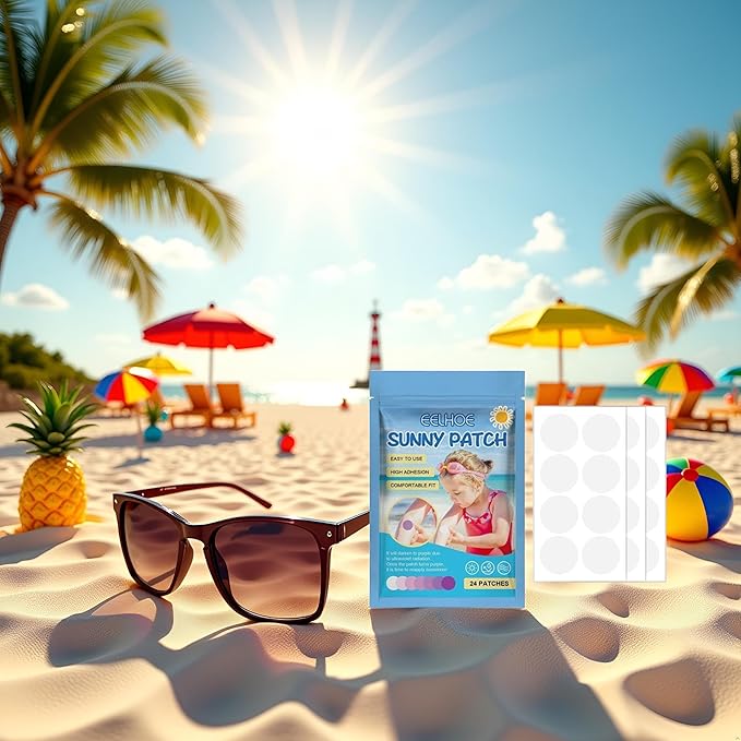 24 Pcs UV Stickers for Sunscreen, Waterproof UV Detection Stickers, Sun Cream Stickers to Reapply,UV Detection Reminder UV Patch for Kids Adults Waterproof Patches, Changes Color When Time To Reapply